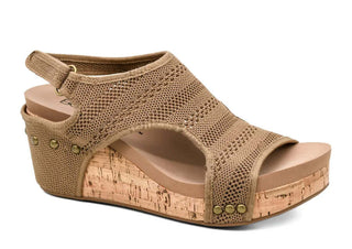 CORKYS Carley Natural Knit Wedge - Stylish, Comfortable Footwear with Textured Knit Upper and Slope Heel Design