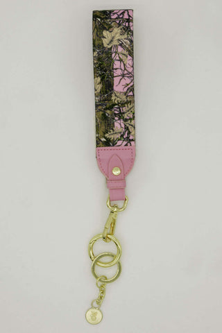 Simply Southern pink camo key fob featuring a vibrant pattern and durable design, perfect accessory for any adventure.