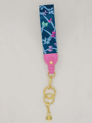 Navy ribbon Simply Southern key fob with lobster clasp, perfect for keys or bag accessorizing.