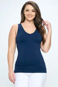 NAVY Buttery Soft Reversible Seamless Tank – Versatile, Comfortable, and Stylish for Every Wardrobe.