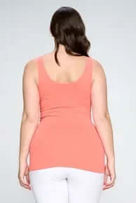 Women's HOT CORAL Buttery Soft Reversible Seamless Tank - Versatile and Comfortable for All-Day Wear