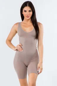 LT Mocha Body Shaping Romper - Buttery Soft Seamless Tank for Perfect Sculpting and Comfort