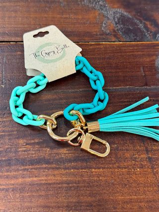 Chain Link Keychain Bracelet in Matte Black Finish with Unique Design and Versatile Style for Everyday Use