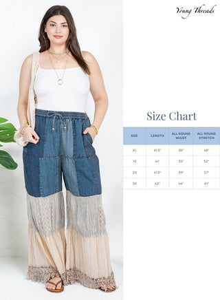 Young Threads Vintage Boho Tiered Patchwork Pants