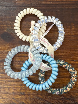 Simply Southern Cornflower Blue Coil Hair Ties - durable, stylish, tangle-free hair accessories for a comfortable and secure hold.