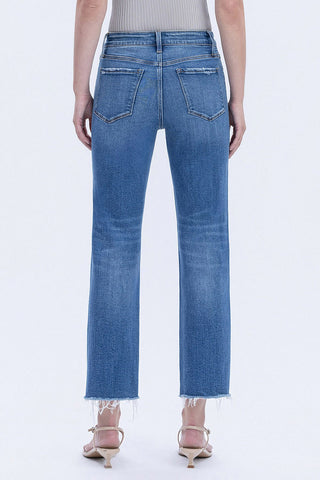 Lovervet LV1866 High Rise Crop Straight Leg Jeans