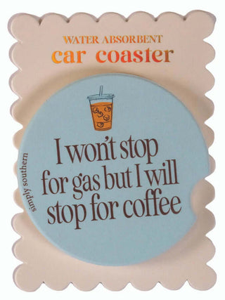 Alt text: "Simply Southern car coasters in various colorful styles, perfect for adding personality to your vehicle.