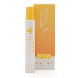 Mixologie Rollerball Perfume SOULFUL (Sheer Amber) - sleek bottle on a neutral background, ideal for daily wear.
