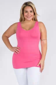 Hot Pink Buttery Soft Seamless Reversible Tank - Versatile, Comfortable Fashion Essential