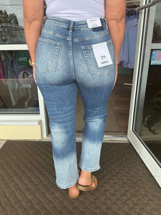 MICA T3537A Super High Relaxed Straight Crop Jeans in Vintage Fun Wash, showcasing timeless style with a modern fit.
