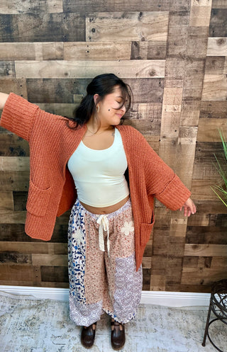 POL Brick Cardigan Sweater Top w/ Pockets
