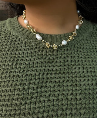 Lauren Kenzie Gold Knot & Pearl Necklace Lifetime Warranty
