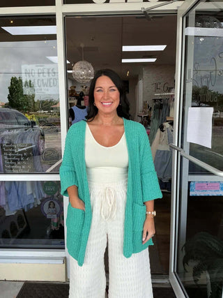 Cozy POL cardigan sweater with pockets, available in two colors - perfect for stylish layering.