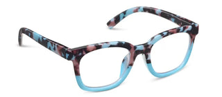 Stylish light blue Botanico readers by Peepers featuring floral pattern, perfect for a trendy and comfortable reading experience.