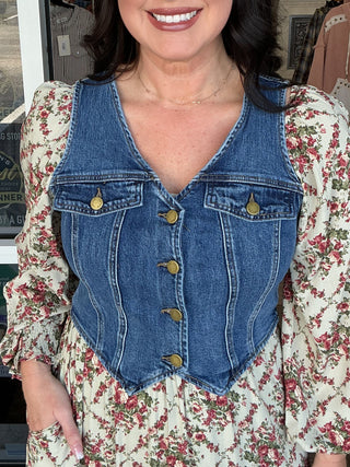 Listicle Vintage Denim Vest Top