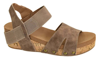 CORKYS Better with Time Tan Wedge Sandals - Stylish, Comfortable Footwear for Any Occasion, Perfect Summer Fashion Accessory
