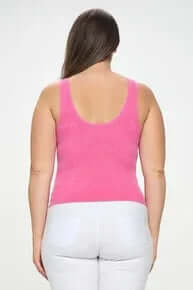 Ribbed Fuchsia Reversible Seamless Tank – vibrant, stylish, and versatile top perfect for any occasion.