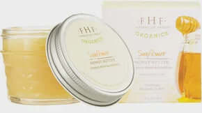 FHF Sunflower Honey Butter: Rich, moisturizing cream in an elegant jar, perfect for hydrating skin with natural ingredients.