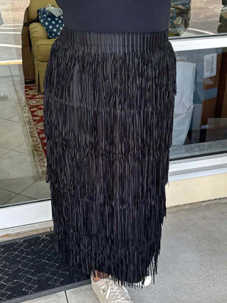 Colorful Tiered Fringe Tassel Midi Skirt Origami - Available in 5 Vibrant Colors for a Chic Look