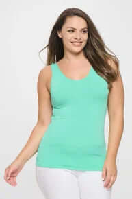 Sleek Spicy Mint Reversible Seamless Tank - Buttery Soft, Versatile Fashion Staple for Any Wardrobe.