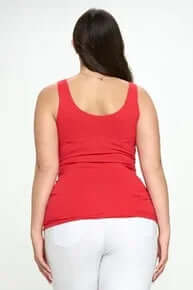 Vibrant red reversible seamless tank that's buttery soft, perfect for versatile styling and ultimate comfort.