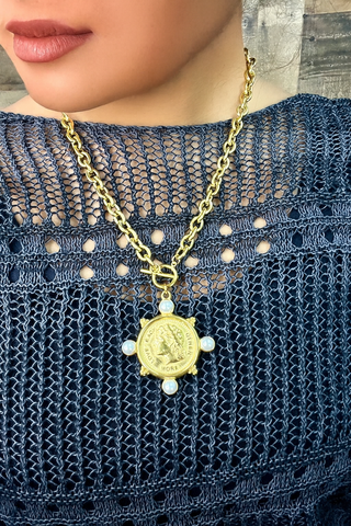 ChanSutt Pearls PEARL COIN NECKLACE