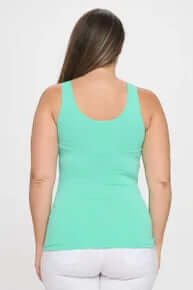 SPICY MINT buttery soft reversible seamless tank top, showcasing silky texture and vibrant color in flattering design.