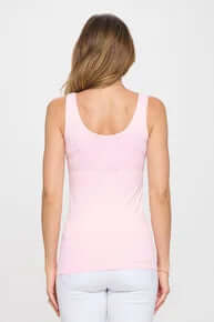 PINK Buttery Soft Reversible Seamless Tank - Front View, Ideal for Layering or Standalone Wear