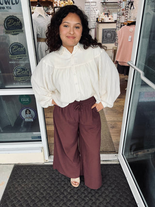 In February Dolman Slv Top w/ Round Yoke & Collar (2 COLORS)