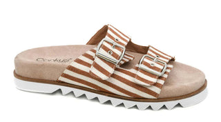 Corkys Dash Cocoa Stripe Sandal - Stylish, Comfortable, Women's Footwear, Final Sale, Perfect for Casual Outfits