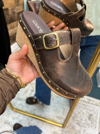 Corkys Who Knew Chocolate Wedge Clog