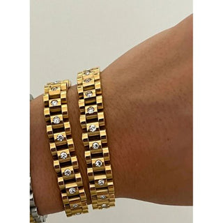 ChanSutt Pearls DIAMOND ROLLY WATCHBAND BRACELET