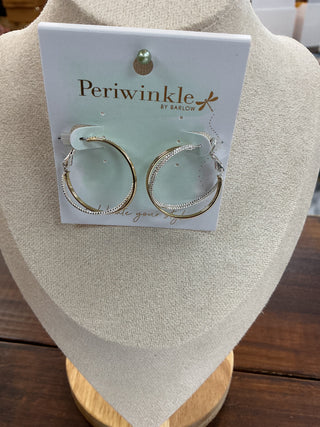 Gold & Silver Two Tone Twisted Hoop Earrings