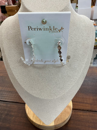 Silver Hammered Dot Hoop Post Earrings