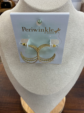 3 Strand Gold Hoop Post Earrings