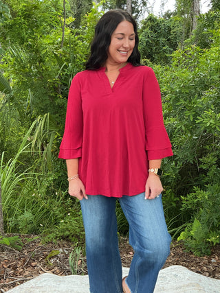 Dear Scarlett Solid Bell Sleeve Top (3 COLORS)