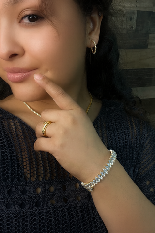 Lauren Kenzie Pave Stone Adjustable Cuff Bracelet