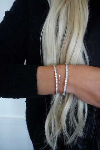 ChanSutt Pearls STRETCHY TENNIS BRACELET