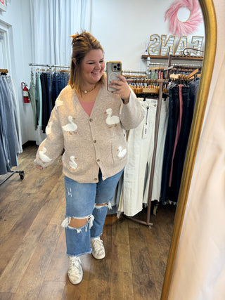 Duck Goose Soft Knit Cardigan Sweater