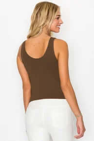 COFFEE Buttery Soft Reversible Seamless Tank - Comfortable design, versatile styling, ideal for everyday wear.