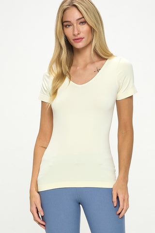 IVORY SHORT SLV Buttery Soft Reversible Tee