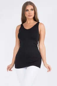 BLACK Buttery Soft Reversible Seamless Tank Top – versatile and comfortable women's fashion essential for every wardrobe.