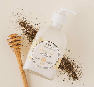 FHF Honey-Chai Steeped Milk Lotion - Luxurious Hydration with Natural Ingredients in Elegant Packaging