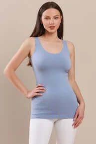 LT DENIM Buttery Soft Reversible Seamless Tank - Versatile, Comfortable Women's Apparel for Effortless Style and All-Day Wear.