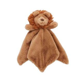 MudPie Lion Plush Woobie Infant Lovie - soft and cuddly lion-shaped baby comfort blanket with a cute lion face and mane.