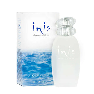 Inis Cologne Spray Energy of the Sea in various sizes, showcasing sleek bottles with ocean-inspired design.