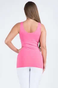 Alt text: "Hot Pink Buttery Soft Reversible Seamless Tank - Comfort and Style in Vibrant Color