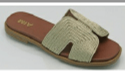 Stylish MIA Shoes DIA Soft Gold Slide Sandal with comfortable footbed and gleaming gold finish, perfect for any occasion.