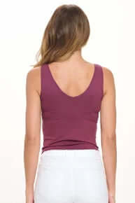 PLUM Buttery Soft Reversible Seamless Tank - Comfortable, Versatile Women's Apparel in Stylish Plum Color