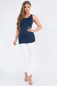 NAVY Buttery Soft Reversible Seamless Tank - Comfortable, stylish, and versatile top for any occasion or layering needs.